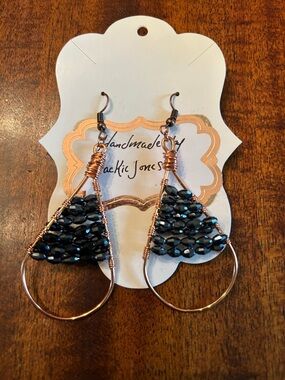 Earrings- Handmade - Beads & Copper -New